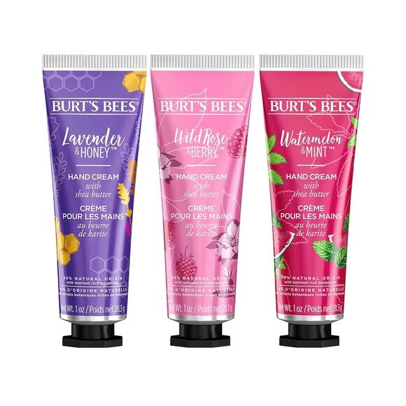 Burt’s Bees Hand Cream Trio Gift Set Lavender & Honey Rose Berry Mint New Sealed - Picture 4 of 7